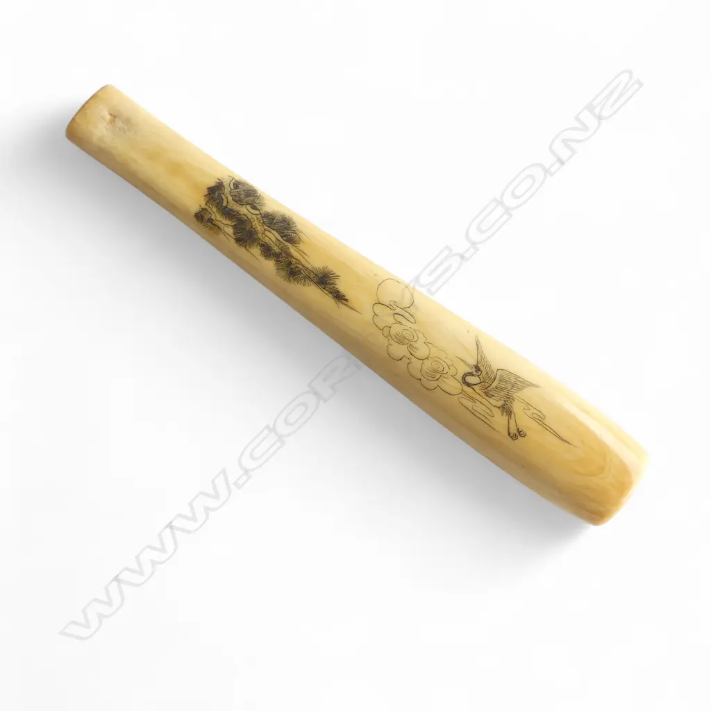 ORIENTAL IVORY SMOKING PIPE L.115mm Image 1++