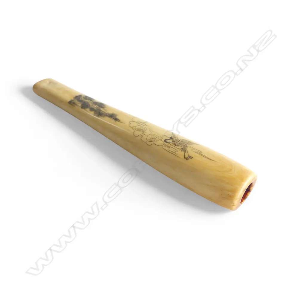 ORIENTAL IVORY SMOKING PIPE L.115mm Image 1++