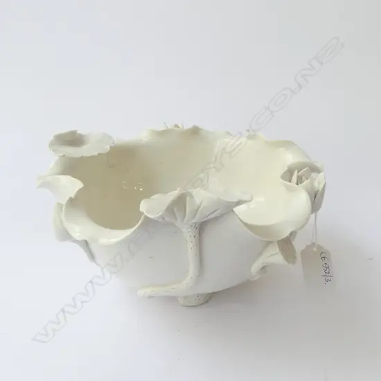 CHINESE BLANC DE CHINE LOTUS BOWL, CHIP 210mm dia