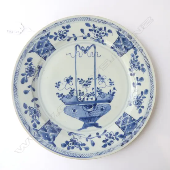 ANTIQUE CHINESE B/W PLATE 275mm dia