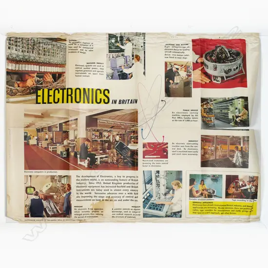 VINTAGE POSTER 'ELECTRONICS IN BRITAIN' 'Photo-Poster Produced by the Central Office of Information London 1961'
