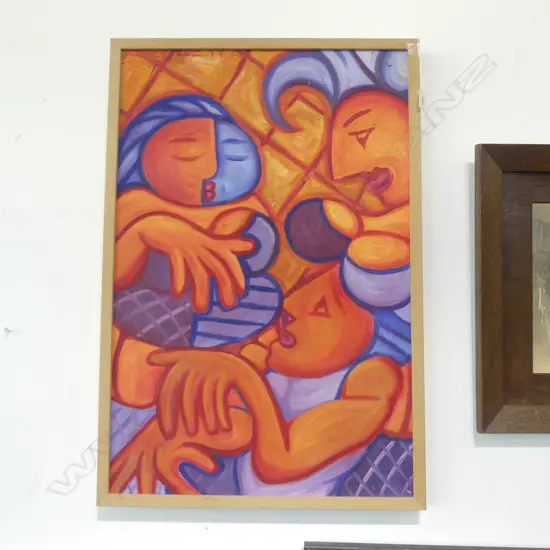 ANDREW LOE, ABSTRACT ACYRLIC ON BOARD '99 745x495mm