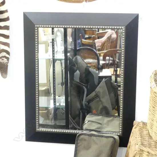 MODERN MIRROR, BLACK FRAME 690x585mm