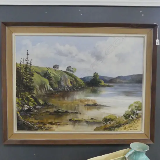 K. WALKER, KAWAKAWA BAY, OIL ON BOARD 600x810mm