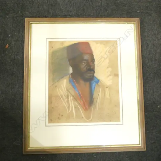 ARTIST UNKNOWN, PORTRAIT OF AN AFRICAN GENTLEMAN, PASTEL ON PAPER, 435x370mm JOHN WEEKS?
