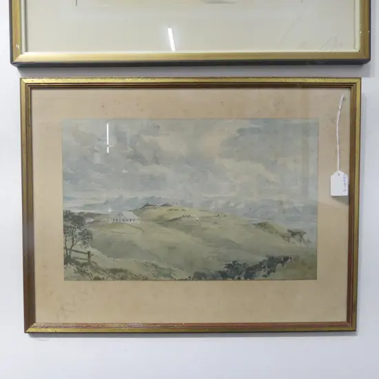 THE BARRACKS ON BLUFF HILL NAPIER  (1866) PRINT 240x380mm FOXING