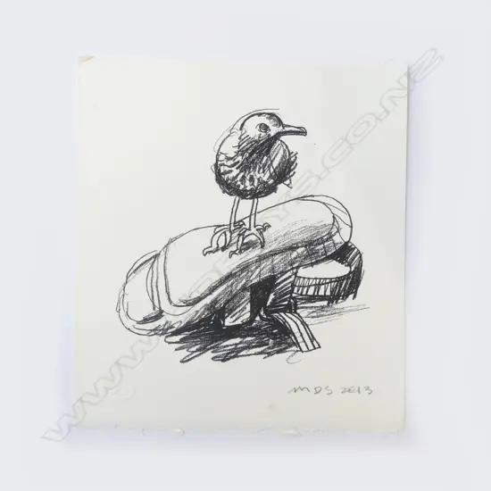 MICHAEL SMITHER BIRD PRINT, 205x185mm INITIALLED MDS & DATED 2013