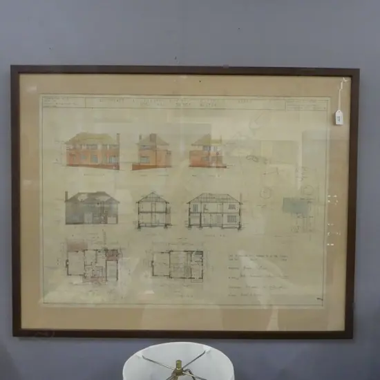 ORIGINAL ARCHITECTS DRAWING 'RESIDENCE AT RUXLEY HEIGHTS CLAYGATE SURREY' 1936 535 X 735mm