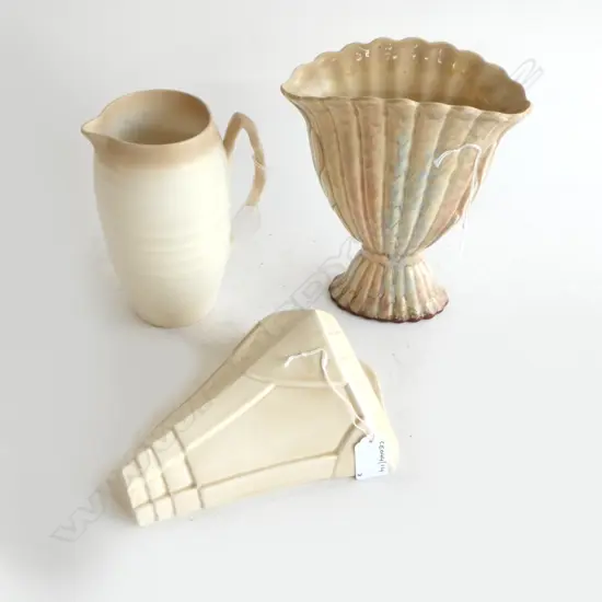 BESWICK WALL POCKET L230MM VASE H230MM & JUG H185MM
