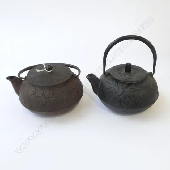 2 ORIENTAL CAST IRON TEAPOTS