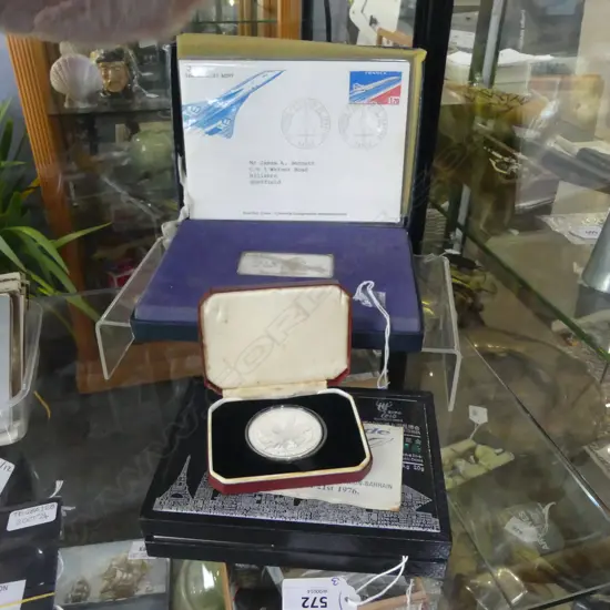 2 x CONCORDE SILVER ITEMS: INGOT 47gms & MEDALLION 25gms + EXPO 2010 SILVER BAR 20gms