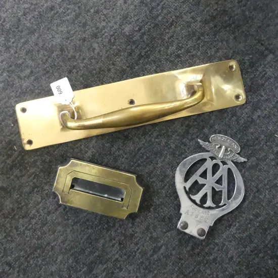 2 BRASS HANDLES H.305mm + AA BADGE