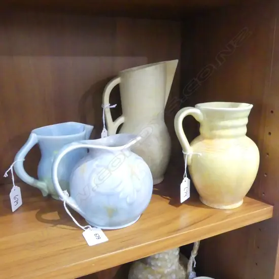 4 DECO BESWICK JUGS  220MM TALLEST