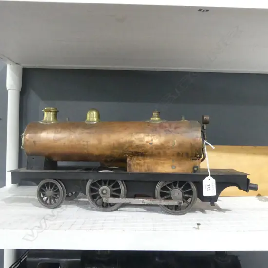 SCATCH BUILT COPPER STEAM TRAIN MODEL L.495mm