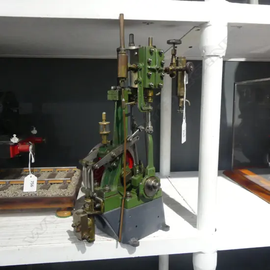 MODEL STATIONARY STEAM ENGINE, SINGLE FLY WHEEL H.360mm