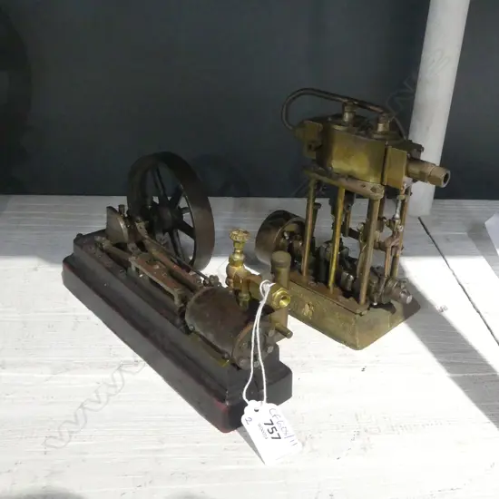 2 STATIONARY STEAM ENGINES; STUART L.220mm & OTHER H.150mm