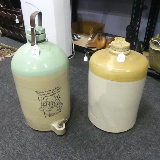 STONEWARE CIDER BOTTLE H410MM & ANOTHER H360MM