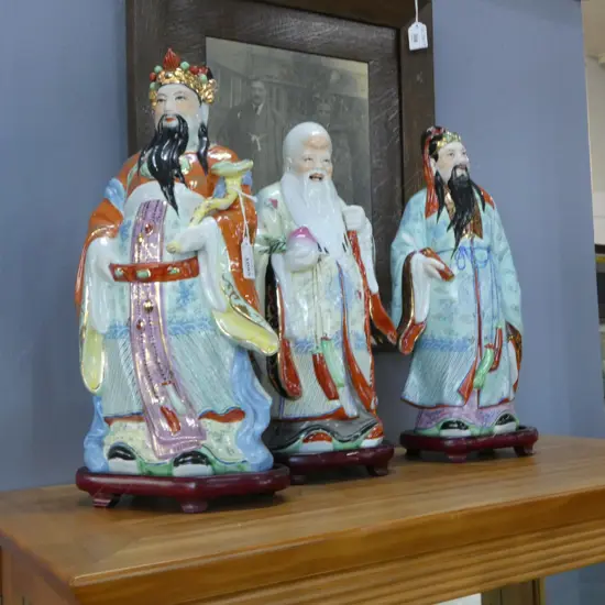 3 ORIENTAL WISEMEN FIGURES H.400mm