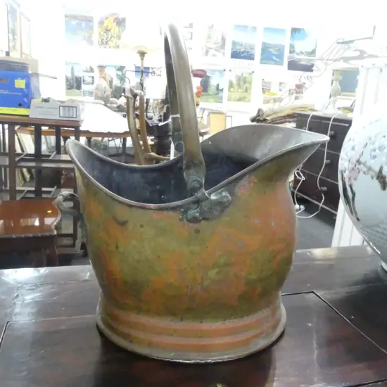 COPPER COAL SKUTTLE H.390mm