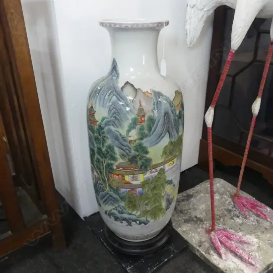ORIENTAL FLOOR VASE ON STAND H.650mm