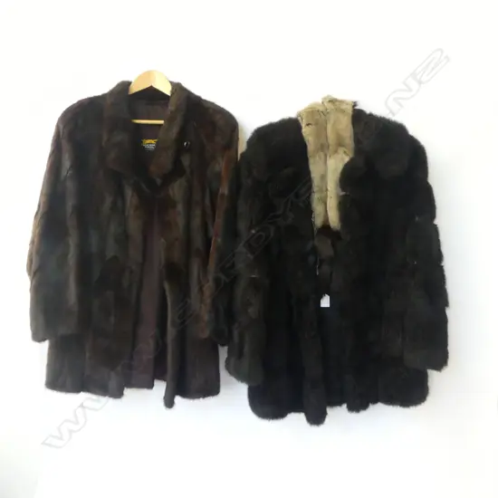 2 FUR JACKETS;  MINK & POSSUM FUR + FUR STOLE