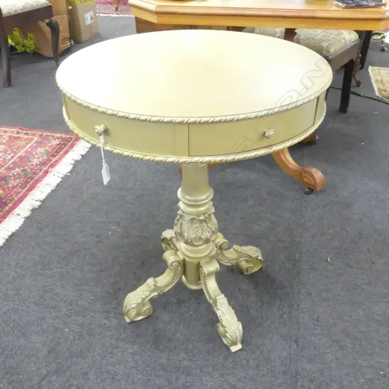 GOLD PAINTED PEDESTAL SIDE TABLE H.710mm