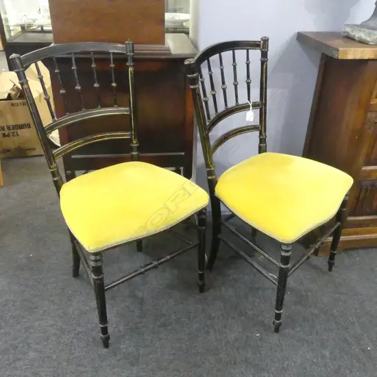 PR VICTORIAN EBONISED SIDE CHAIRS 