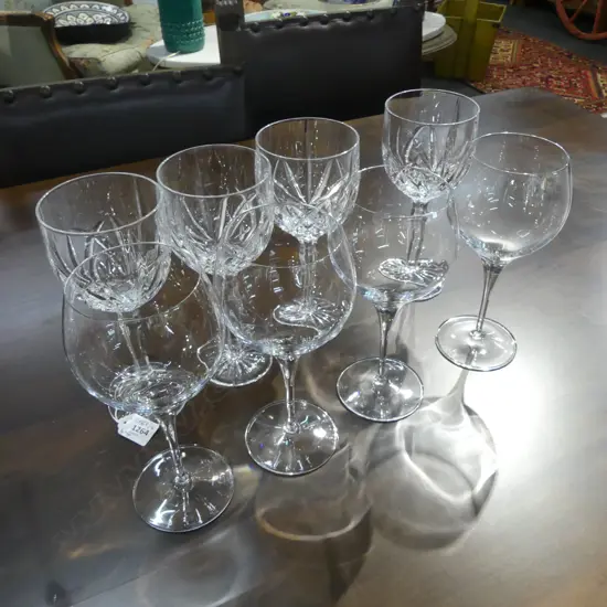 8 WINE GLASSES, 4 MARQUIS BY WATERFORD H.215mm, 4 LUIGI BORMIOLI ITALY