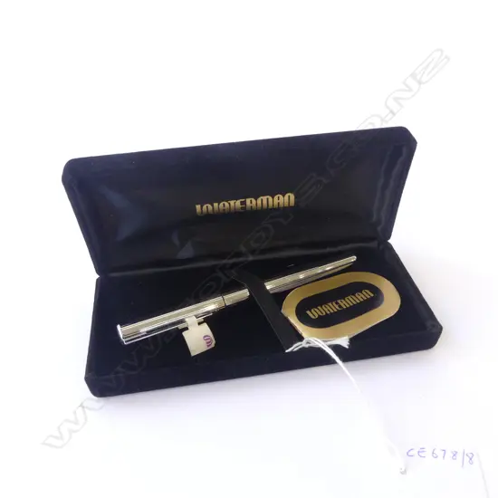 VINTAGE WATERMAN FRANCE FOUNTAIN PEN IN CASE W. LABEL UNUSED