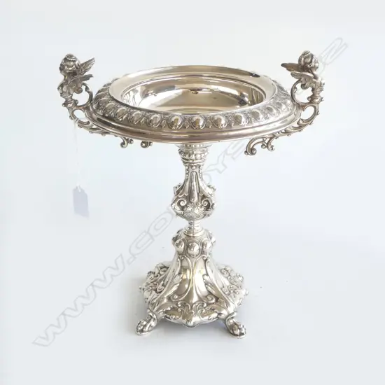 HIGHLY DECORATIVE ITALIAN SILVER COMPORT H.300mm 786gm