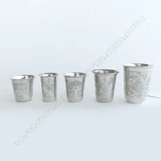 5 840 SILVER ANTIQUE RUSSIAN KIDDUSH CUPS H.65mm 135grms
