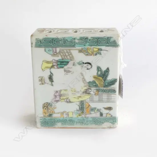 CHINESE FIMILLE ROSE PILLOW  H120MM WELL USED