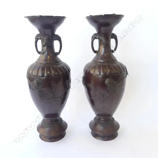 PR JAPANESE METAL VASES H.415mm