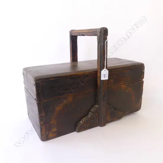 ORIENTAL WOODEN LUNCHBOX W.400mm