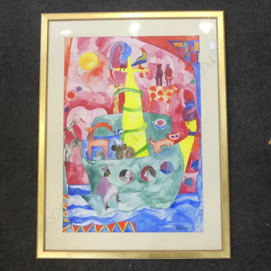 K A CARTER 'NOAH'S ARK' W/C,  signed dated '97, H.840 x 580mm