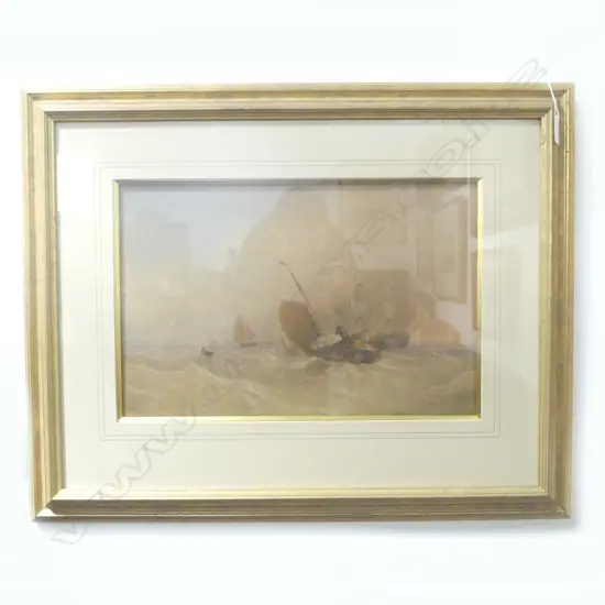 ARTIST SIGNATURE INDISTINCT, BOATING SCENE, WATERCOLOUR, 300x470mm