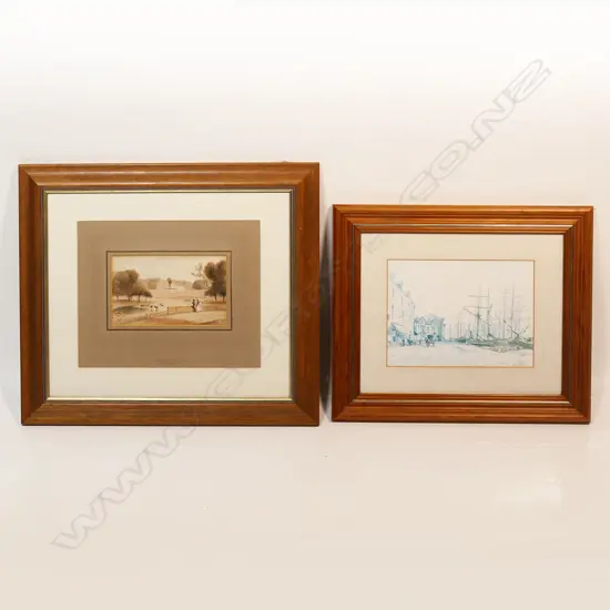 WILLIAM DANIEL (1769-1837), THE SEAT OF LORD RIVERS, W/C, 110x170mm + PETER KNOX PRINT 160x210mm