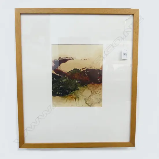 SUZANNE GOLDBERG 'HILL ON HORIZON' OIL ON PAPER 205x165mm