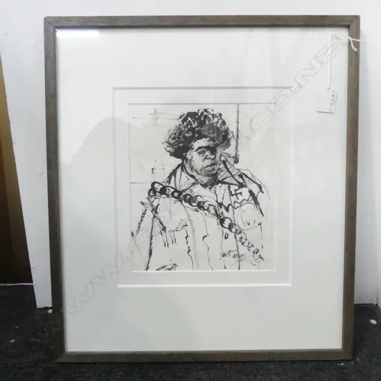 GARTH TAPPER PEN & INK SKETCH 'THE WITNESS' 230 X 200mm