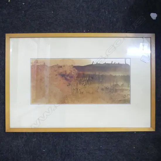 SUZANNE GOLDBERG 'AFTER THE FIRE' OIL ON PAPER 195x430mm