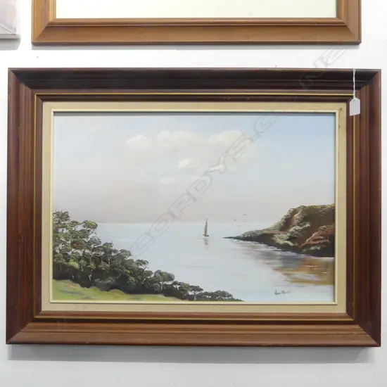 OIL ON BOARD NORTHLAND COAST SIGNED HARRY PETERS H600 L810MM