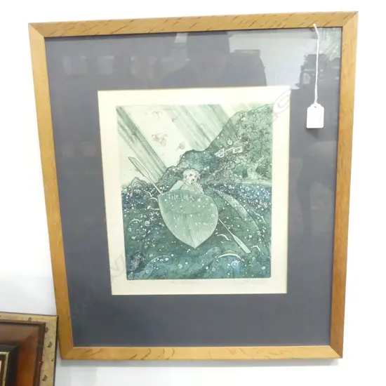 GARY TRICKER 'THE ARRIVAL' ETCHING '76 15/50 330x290mm 