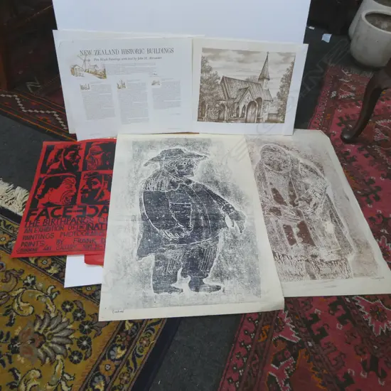 ASST. DRAWINGS & PRINTS, FRANK DAVIS POSTERS, VERE DUDGEON ETC