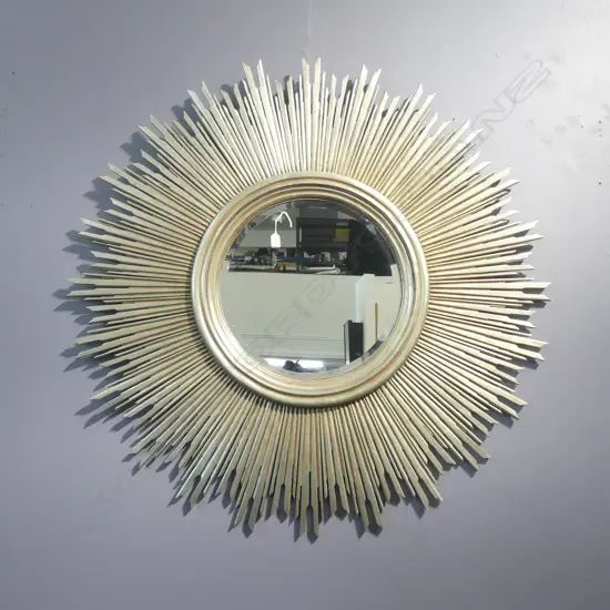 LARGE SILVER GILT STARBURST MIRROR DIAM 1300MM