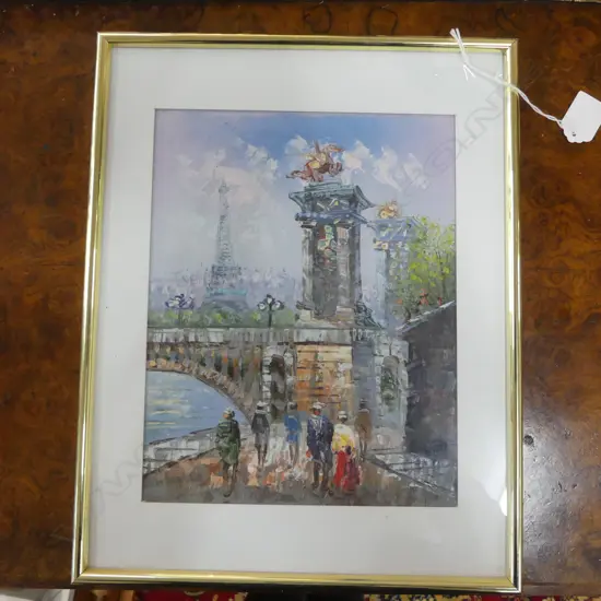 GUACHE PARIS SIGNED BURNETT H250 W200MM