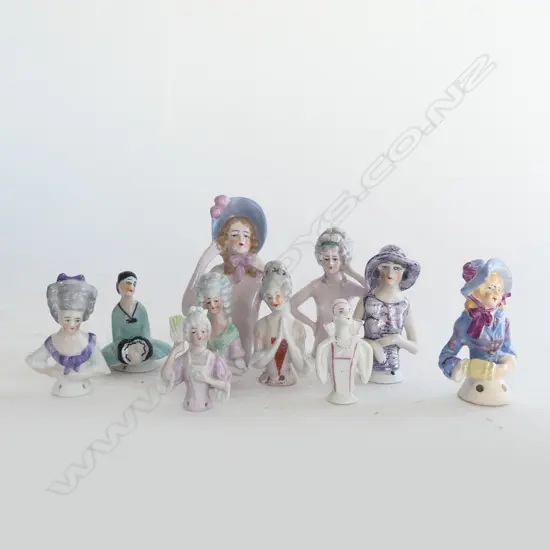 COLLECTION OF 10 HALF DOLLS  H100MM TALLEST