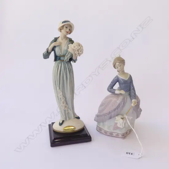 LLADRO WOMAN w. UMBRELLA + GIUSEPPE ARMANI 'FLORENCE' FIGURINE H.250mm