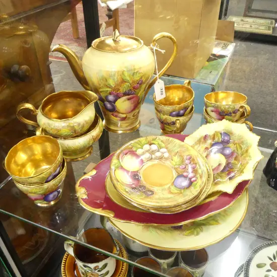 AYNSLEY HANDPAINTED TEASET + 3 OTHERS