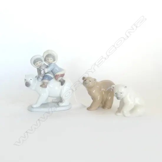 3 LLADRO POLAR BEARS H.170mm