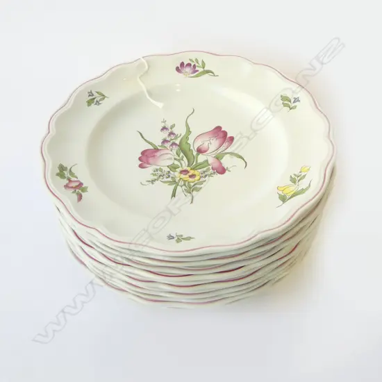 SET OF 12 SPODE DINNER PLATES MARLBOROUG SPRAYS PAT DIA 270MM